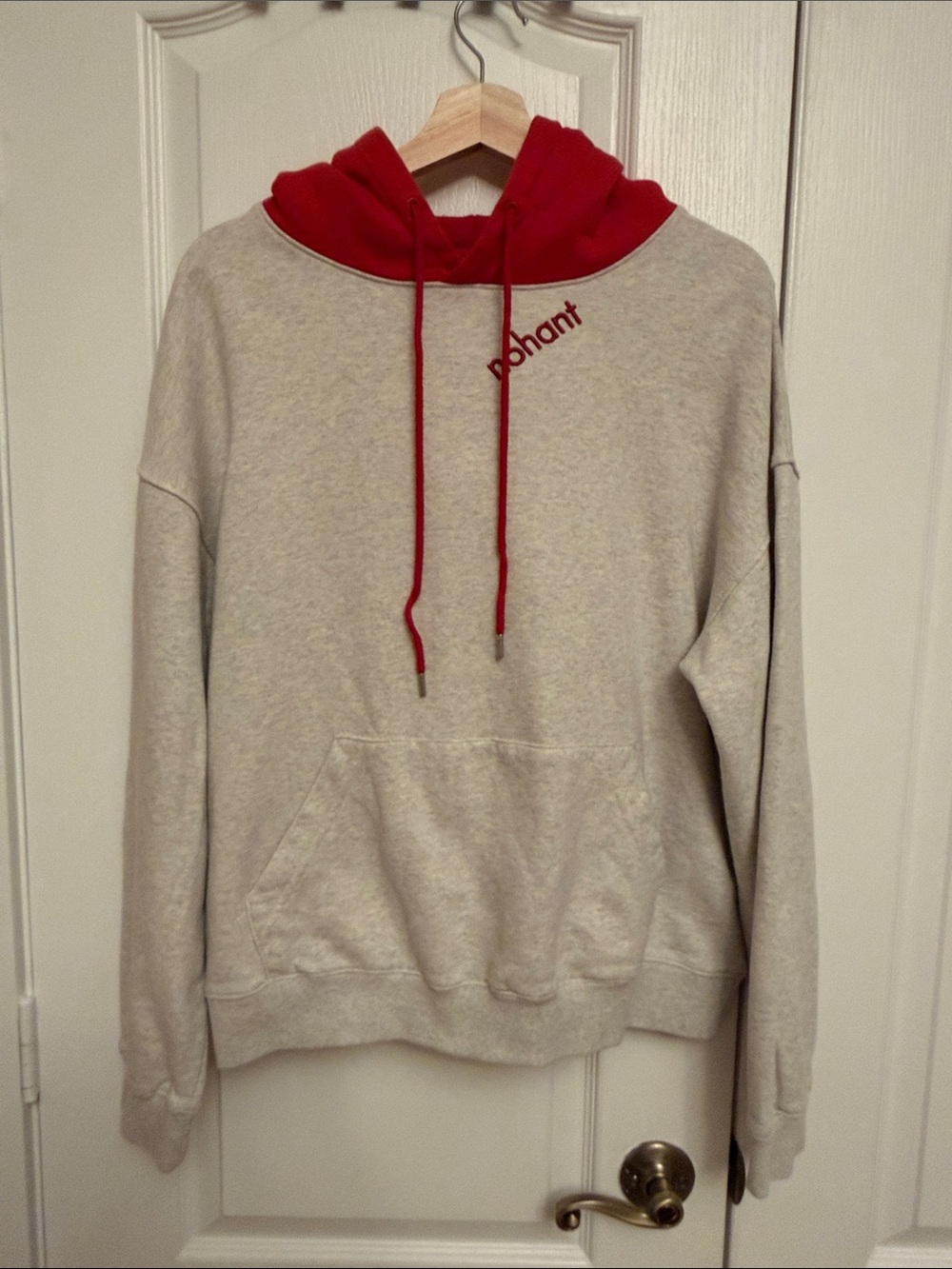 NOHANT  Red-sleeved Unisex Hoodie